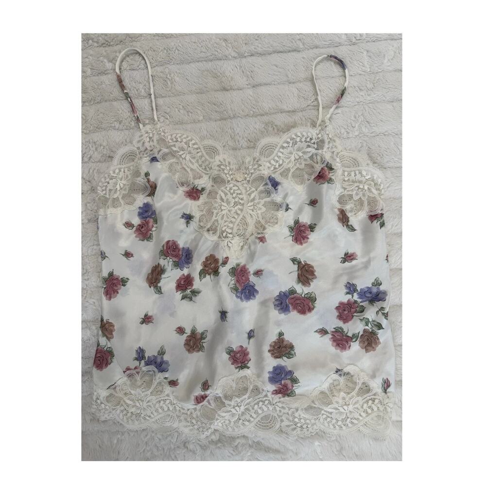 Oscar de la Renta Vintage Floral Lace Camisole 1980s Style 10204 Size 34